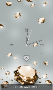 اسکرین شات برنامه Gold Diamond Moving Clock Wallpaper 7