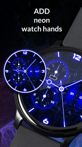 اسکرین شات 4 برنامه Neon Blue Watch Face