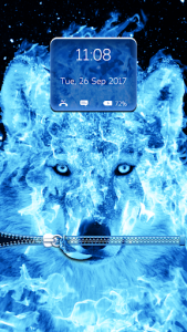 اسکرین شات برنامه Ice Fire Wolf Lock Screen Zipper 5
