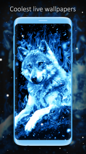 اسکرین شات برنامه Ice Fire Wolf Wallpaper 3