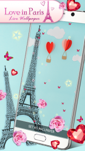 اسکرین شات برنامه Love in Paris Live Wallpaper 4