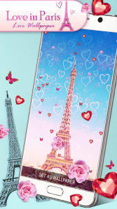 اسکرین شات برنامه Love in Paris Live Wallpaper 1