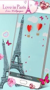 اسکرین شات برنامه Love in Paris Live Wallpaper 7