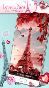اسکرین شات برنامه Love in Paris Live Wallpaper 6