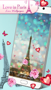 اسکرین شات برنامه Love in Paris Live Wallpaper 3