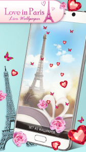اسکرین شات برنامه Love in Paris Live Wallpaper 2