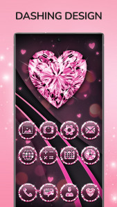 اسکرین شات برنامه Pink Heart Diamond Theme 2