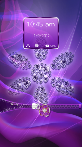 اسکرین شات برنامه Purple Diamond Flower Zipper 2