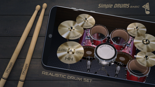 اسکرین شات 1 برنامه Simple Drums Basic - 3D Drums