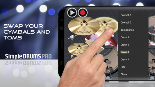اسکرین شات برنامه Simple Drums Pro: Virtual Drum 4