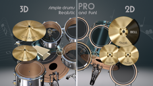 اسکرین شات برنامه Simple Drums Pro: Virtual Drum 3