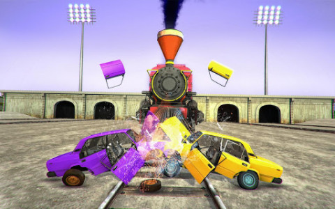 اسکرین شات برنامه Train Derby Demolition - Car Destruction Simulator 3
