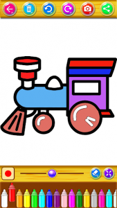 اسکرین شات برنامه Train Coloring Book & Drawing Game 5
