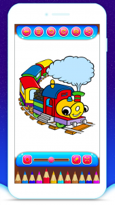 اسکرین شات برنامه Train Coloring Book Game 6