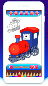 اسکرین شات برنامه Train Coloring Book Game 5