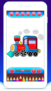 اسکرین شات برنامه Train Coloring Book Game 3