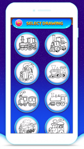 اسکرین شات برنامه Train Coloring Book Game 2