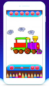 اسکرین شات برنامه Train Coloring Book Game 4