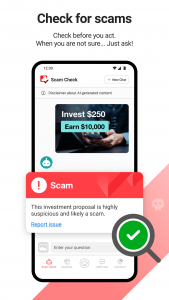 اسکرین شات برنامه Trend Micro ScamCheck 2