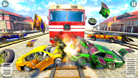 اسکرین شات 4 برنامه Train Car Crash Derby Game 3D