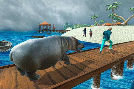 اسکرین شات برنامه Wild Hippo Beach Simulator 1