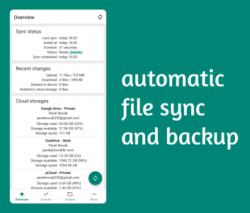 اسکرین شات 1 برنامه Autosync - File Sync & Backup