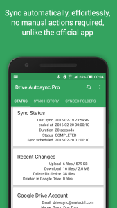 اسکرین شات 2 برنامه Autosync for Google Drive
