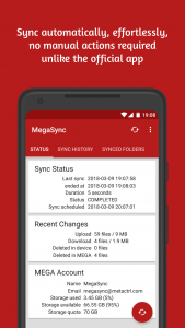 اسکرین شات برنامه Autosync for MEGA - MegaSync 2