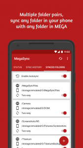 اسکرین شات برنامه Autosync for MEGA - MegaSync 6