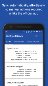 اسکرین شات برنامه OneSync: Autosync for OneDrive 2