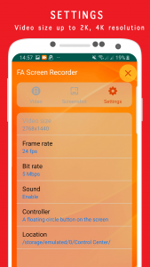 اسکرین شات برنامه FA Screen Recorder - Full HD, 2K, 4K video 3