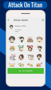 اسکرین شات برنامه Anime Stickers for WhatsApp : New WASticker Apps 1