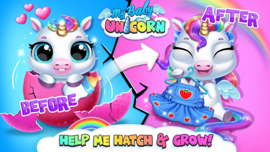 اسکرین شات 1 بازی My Baby Unicorn - Pony Care