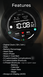 اسکرین شات 4 برنامه TVV Digital 3 Watch Face