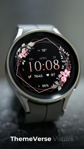 اسکرین شات 2 برنامه TVV Luxury Flowers Watch Face