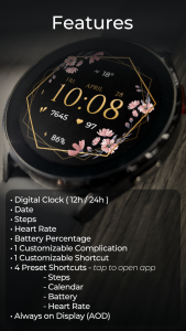 اسکرین شات 4 برنامه TVV Luxury Flowers Watch Face
