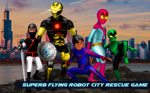 اسکرین شات بازی Flying Superhero GrandCity War 2