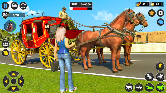 اسکرین شات 1 برنامه Horse Cart Transport Taxi Game