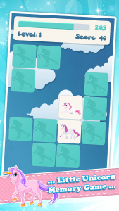 اسکرین شات 1 بازی Memory game for kids: Unicorns