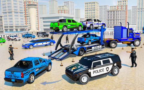 اسکرین شات برنامه US Police Car Transport Games 2