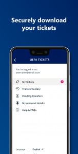 اسکرین شات برنامه UEFA Mobile Tickets 4