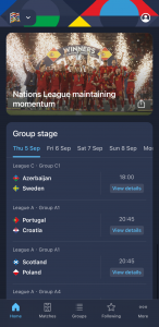 اسکرین شات برنامه Nations League & Women's EURO 1