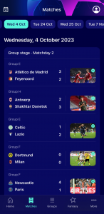 اسکرین شات برنامه Champions League Official 2