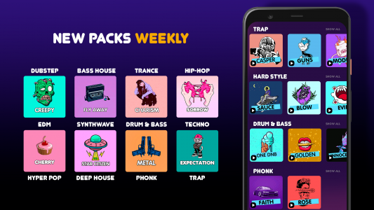 اسکرین شات 5 برنامه Beat Machine: Music Maker & DJ