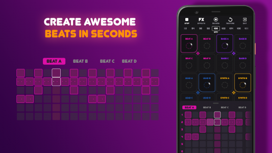 اسکرین شات 1 برنامه Beat Machine: Music Maker & DJ