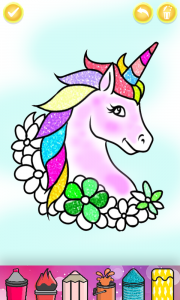 اسکرین شات برنامه Unicorn Coloring Book Glitter 4