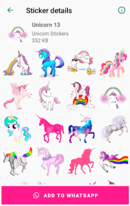 اسکرین شات برنامه Unicorn Stickers for WhatsApp - WAStickerApps 🦄 8