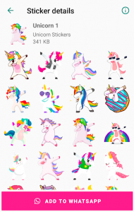 اسکرین شات برنامه Unicorn Stickers for WhatsApp - WAStickerApps 🦄 1