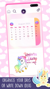 اسکرین شات برنامه Unicorn Diary With Lock 4