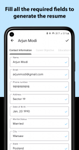 اسکرین شات برنامه Resume Builder - CV Maker 3